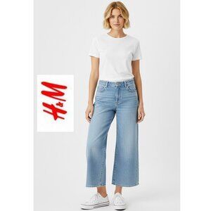 H&M - High waist culotte light wash blue jeans
